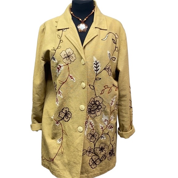 Alex Kim Embroidered Tan Jacket - Picture 1 of 4